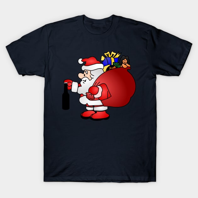 Santa with a beer T-Shirt by Imutobi